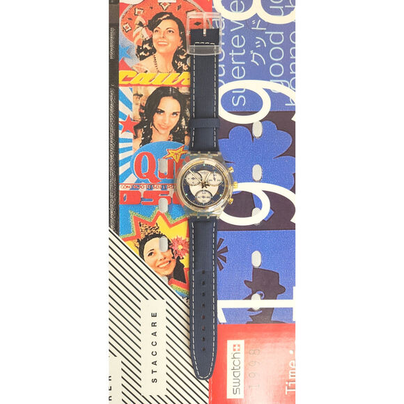 Swatch watch BLUE HORIZON SCK108 1995 Chrono New Old Stock - Picture 2 of 8